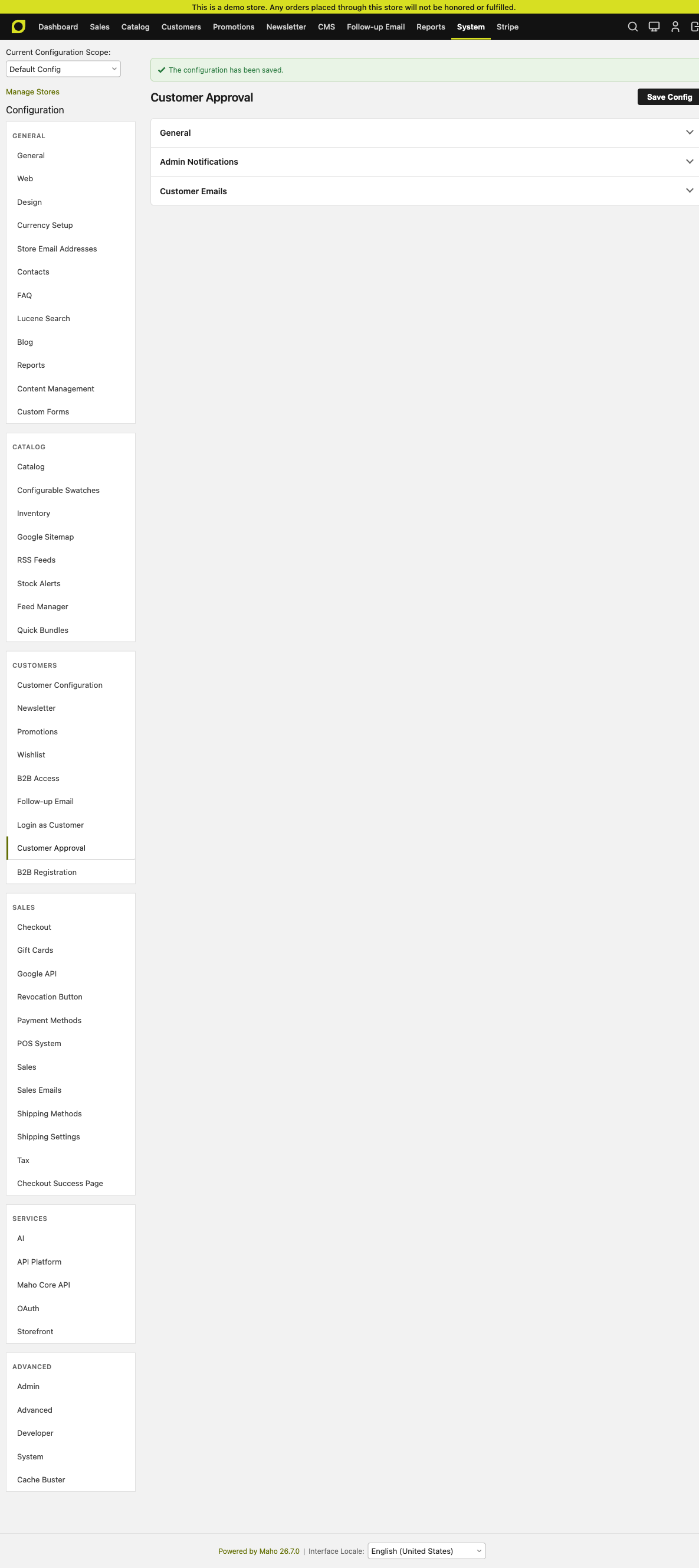 Customer Approval — General + Admin Notifications + Customer Emails